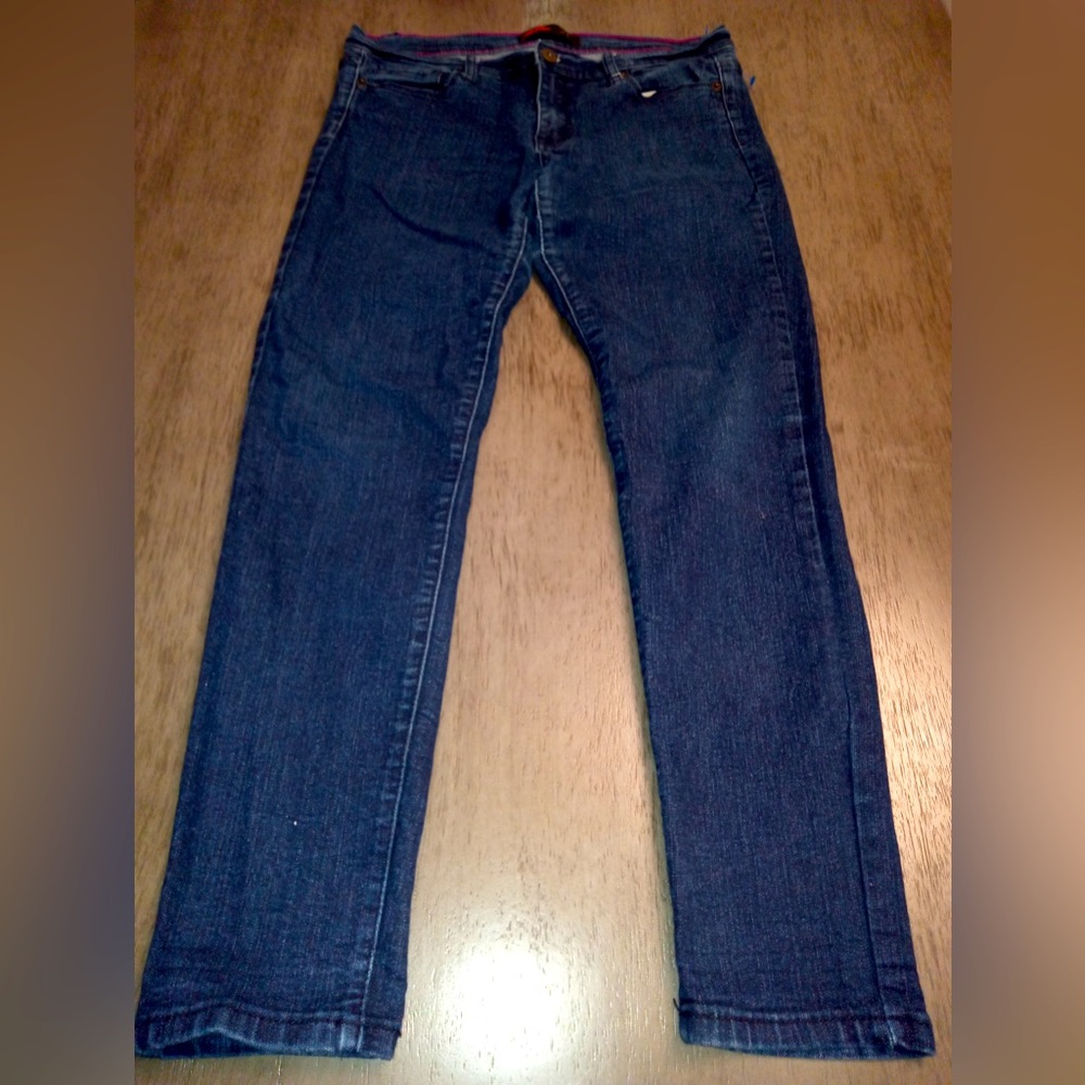 WOMENS Forever 21 Skinny Jeans Size 30 Blue Slim Stretch Denim High Waist Rivets
